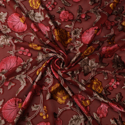 Floral Design Brasso Velvet Fabric