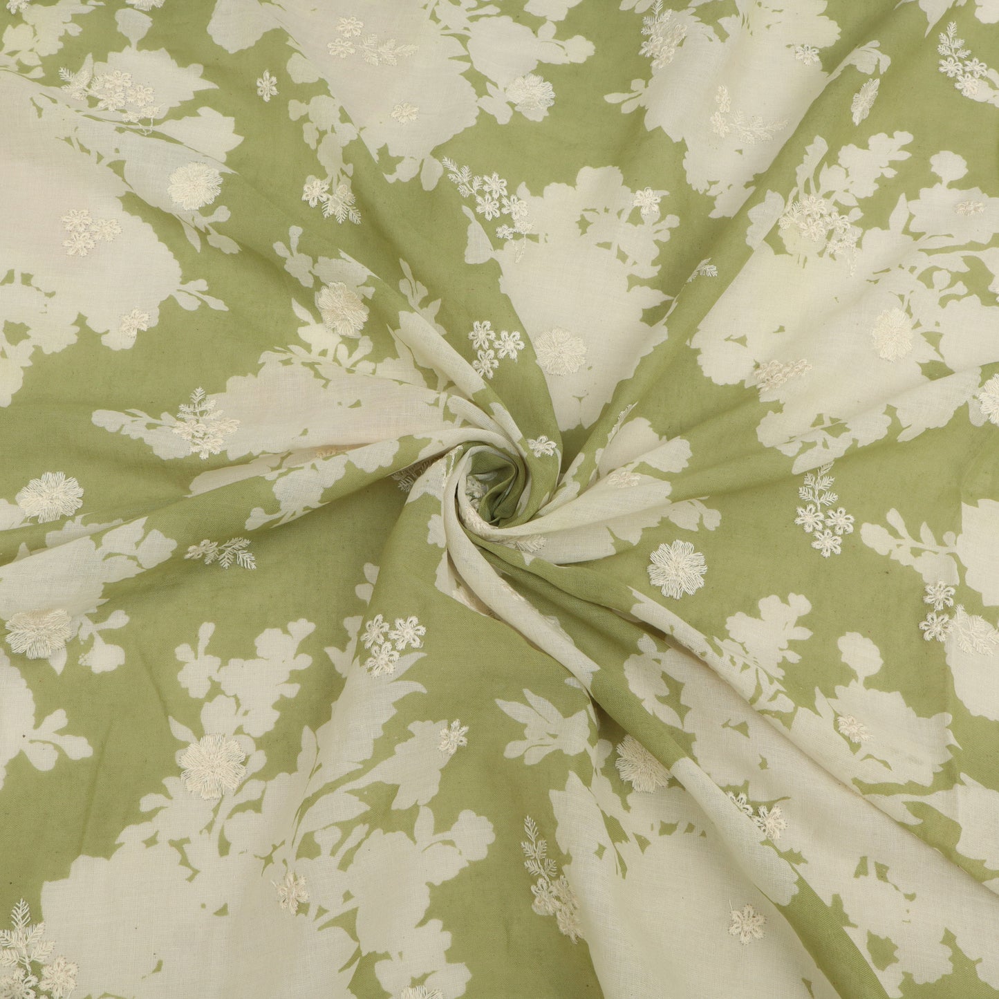 Mul Cotton Print Embroidery Fabric