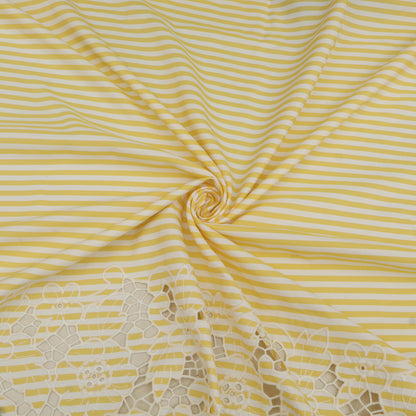 Cotton Stripe Embroidery Fabric