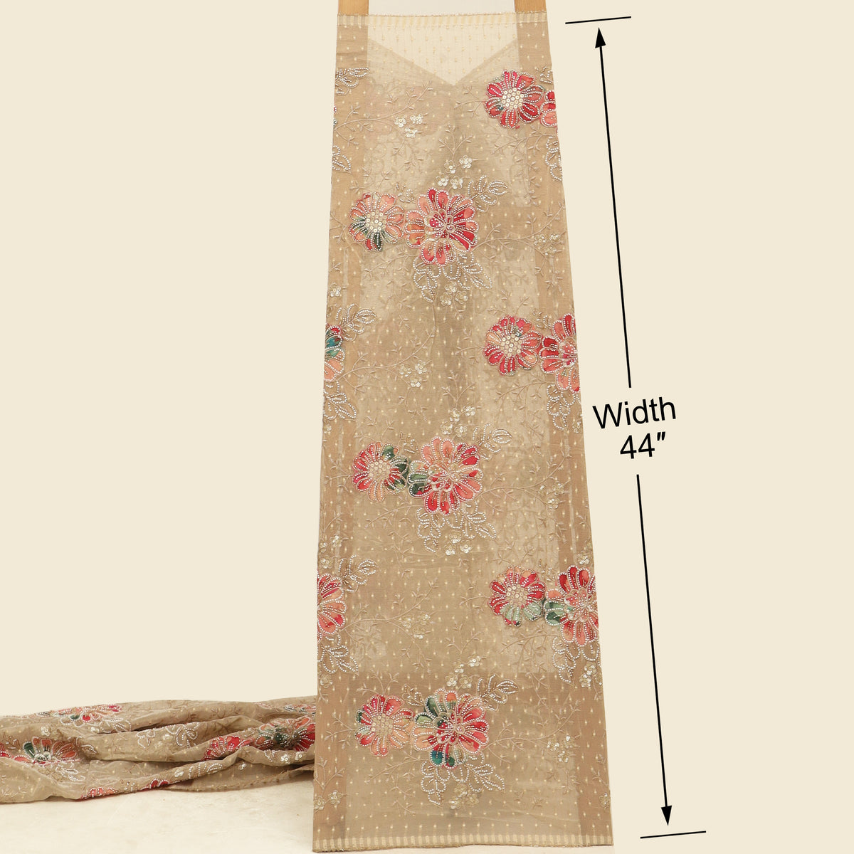 Floral Sequins Tissue Embroidery Fabric