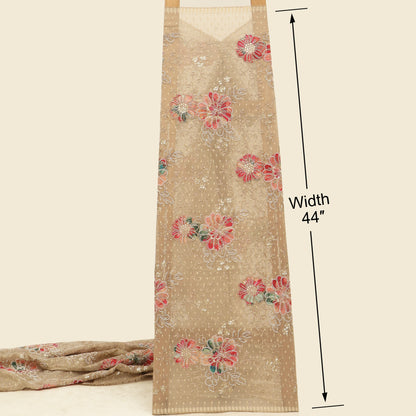 Floral Sequins Tissue Embroidery Fabric