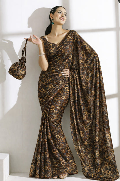 Brown Color Brasso Velvet Fabric