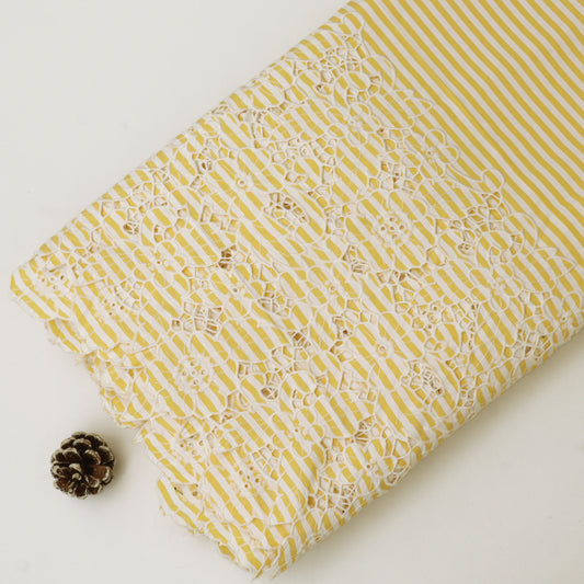 Cotton Stripe Embroidery Fabric