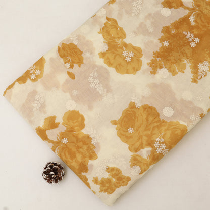 Mul Cotton Print Embroidery Fabric