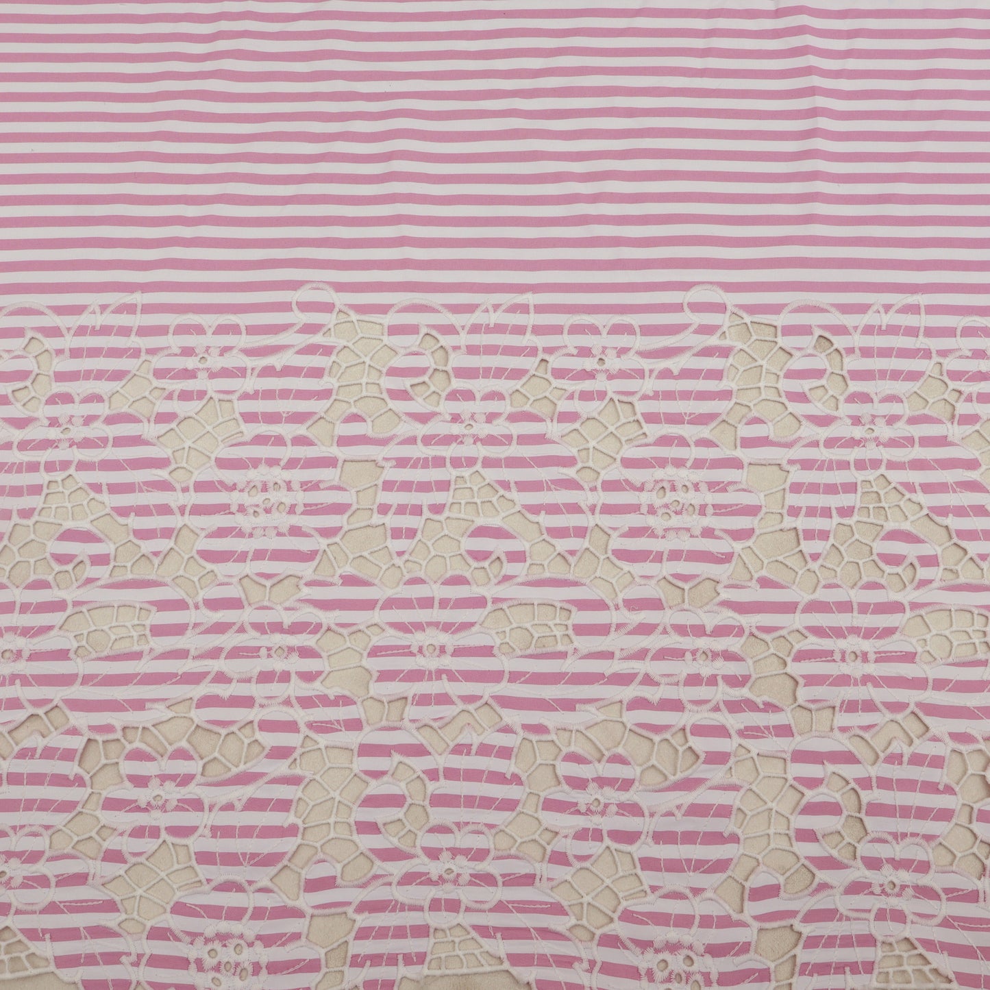 Cotton Stripe Embroidery Fabric