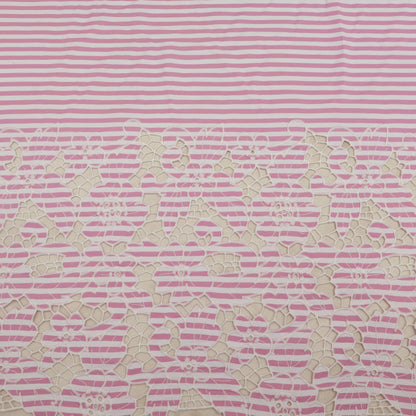 Cotton Stripe Embroidery Fabric