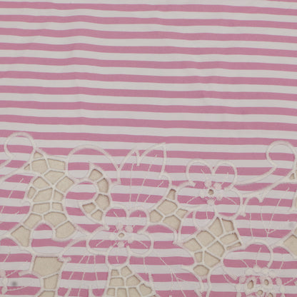 Cotton Stripe Embroidery Fabric