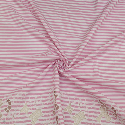 Cotton Stripe Embroidery Fabric