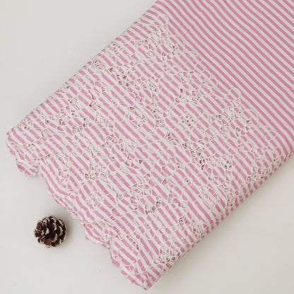 Cotton Stripe Embroidery Fabric