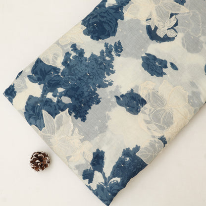 Mul Cotton Print Embroidery Fabric