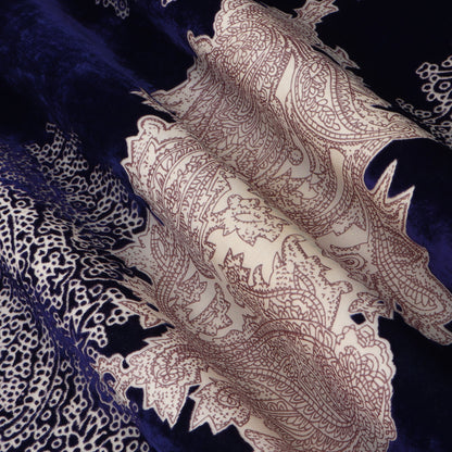 Brasso Velvet Fabric Dark Blue And Dark Purple