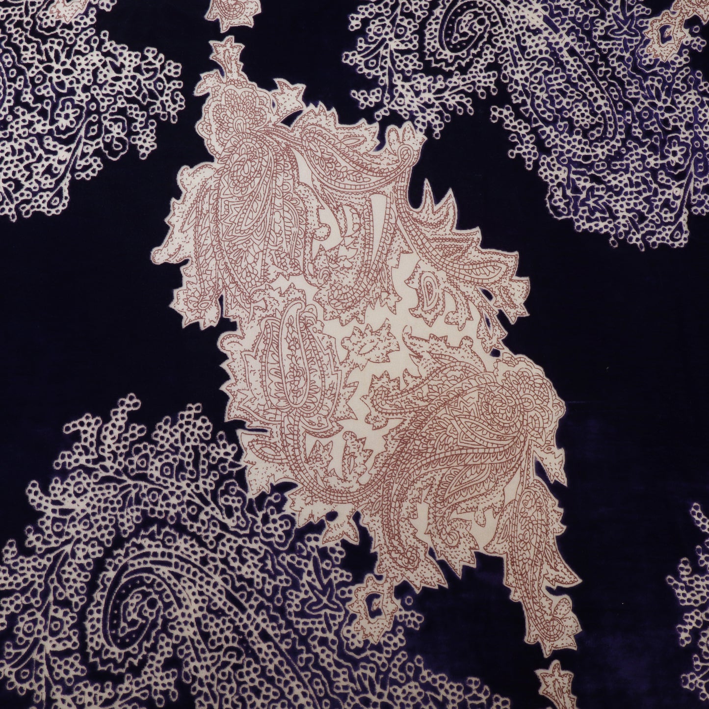 Brasso Velvet Fabric Dark Blue And Dark Purple