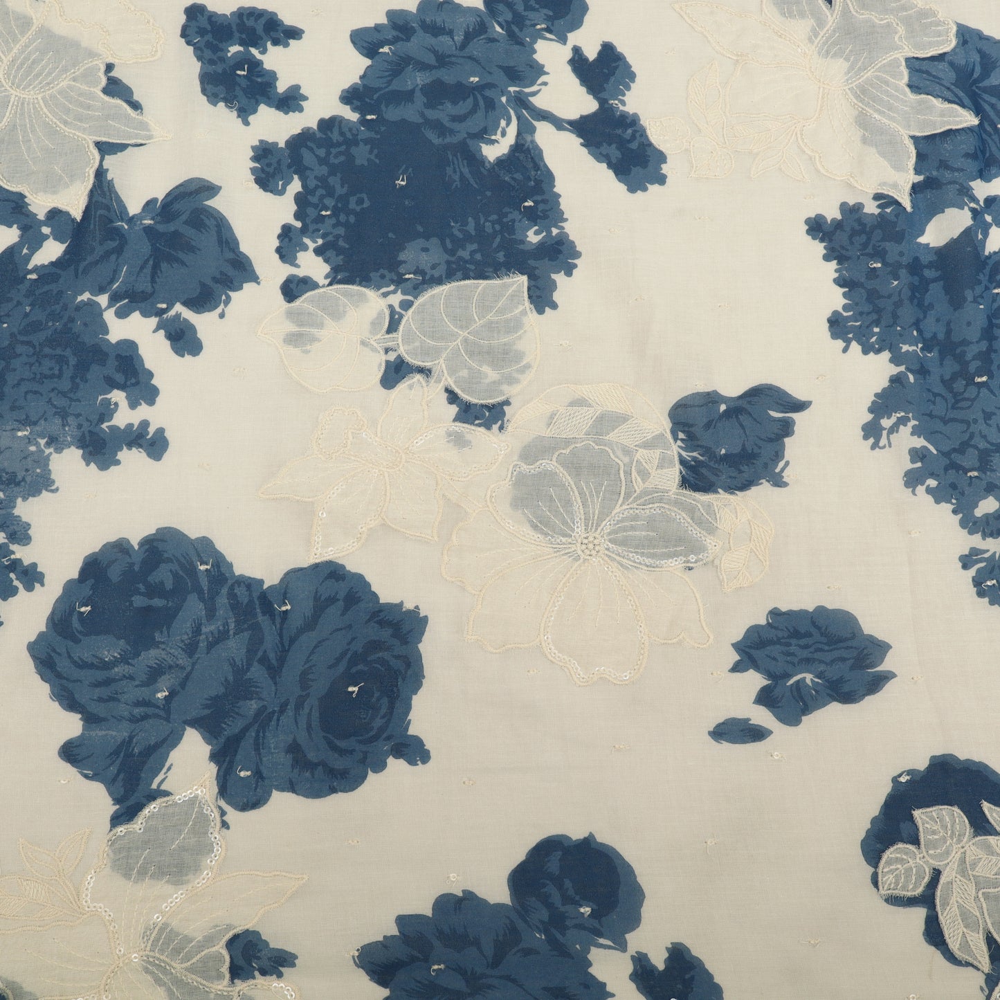 Mul Cotton Print Embroidery Fabric