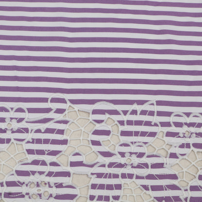 Cotton Stripe Embroidery Fabric