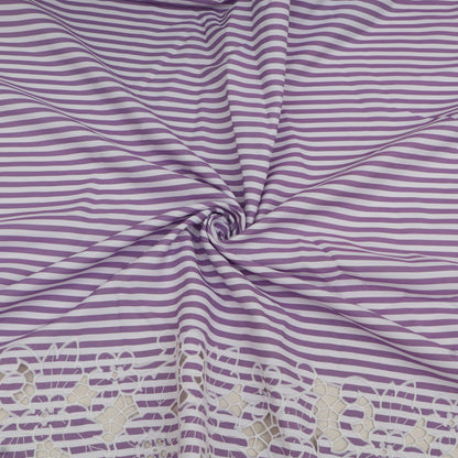 Cotton Stripe Embroidery Fabric
