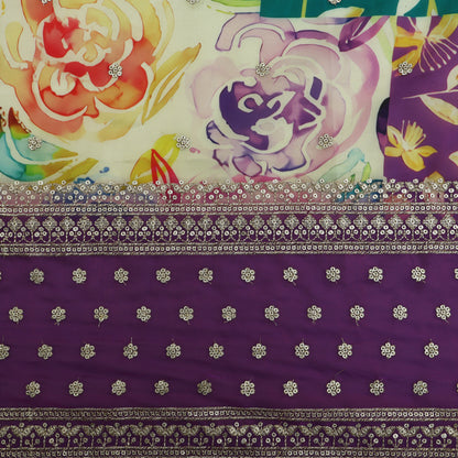 Multicolor Organza Print Embroidery Fabric