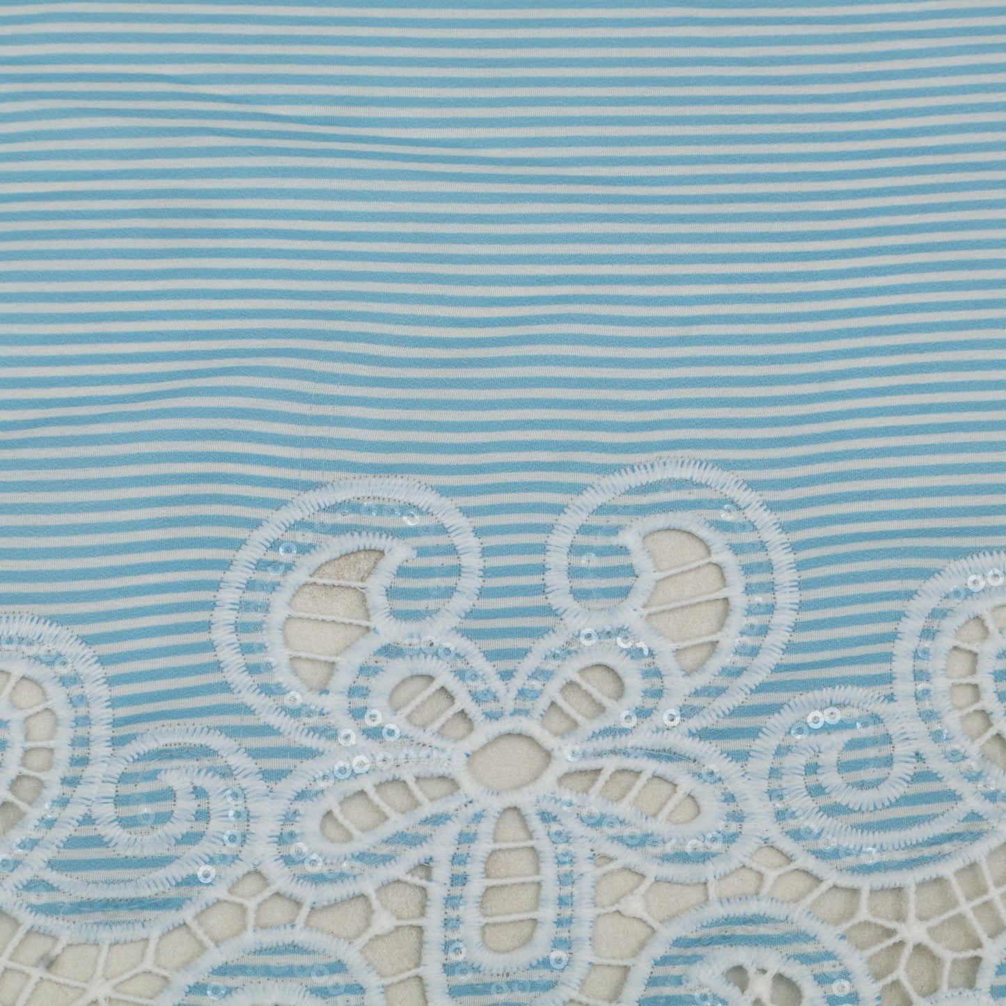 Cotton Stripe Embroidery Fabric
