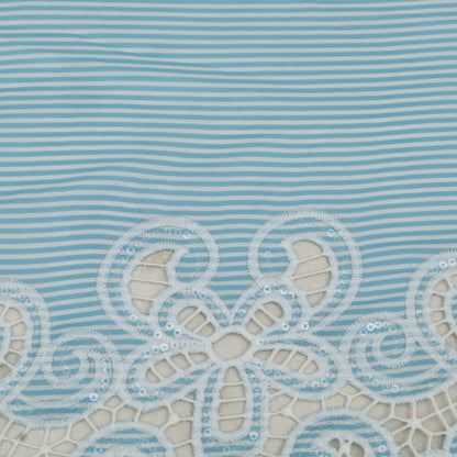Cotton Stripe Embroidery Fabric