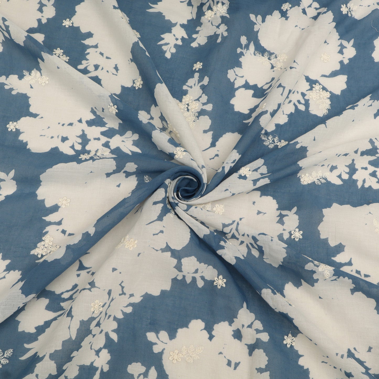 Mul Cotton Print Embroidery Fabric