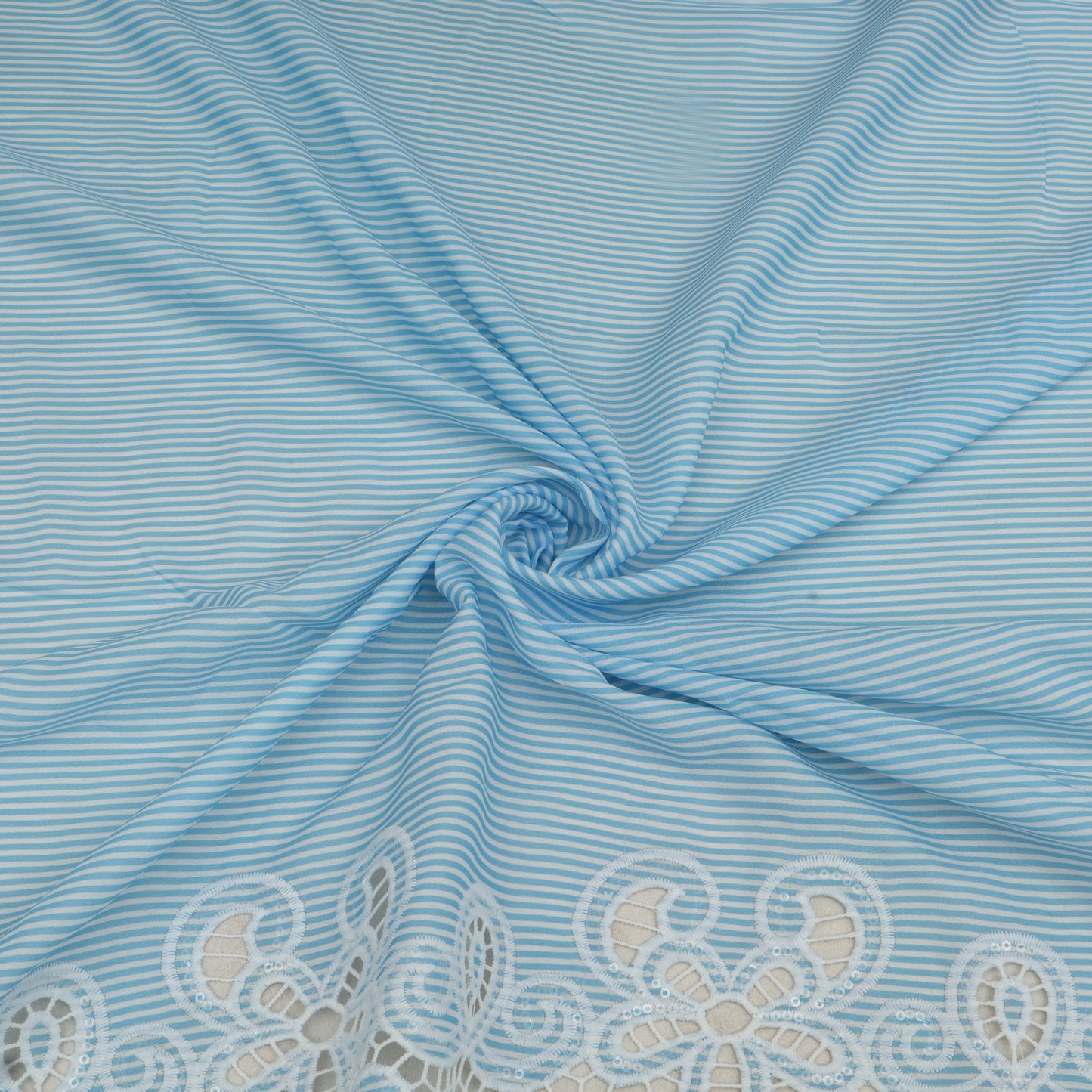 Cotton Stripe Embroidery Fabric