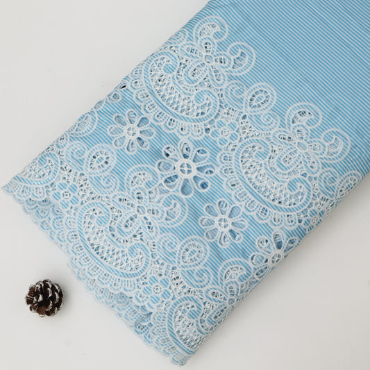 Cotton Stripe Embroidery Fabric