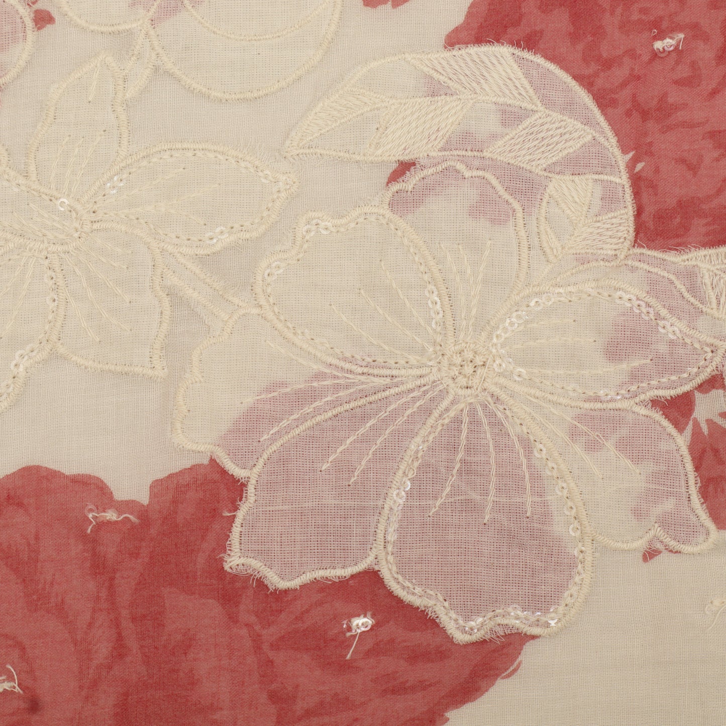 Mul Cotton Print Embroidery Fabric