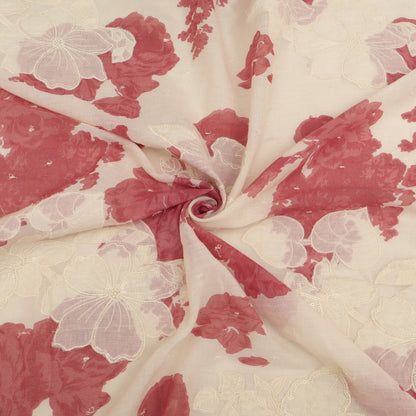 Mul Cotton Print Embroidery Fabric