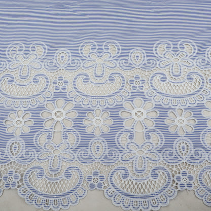 Cotton Stripe Embroidery Fabric