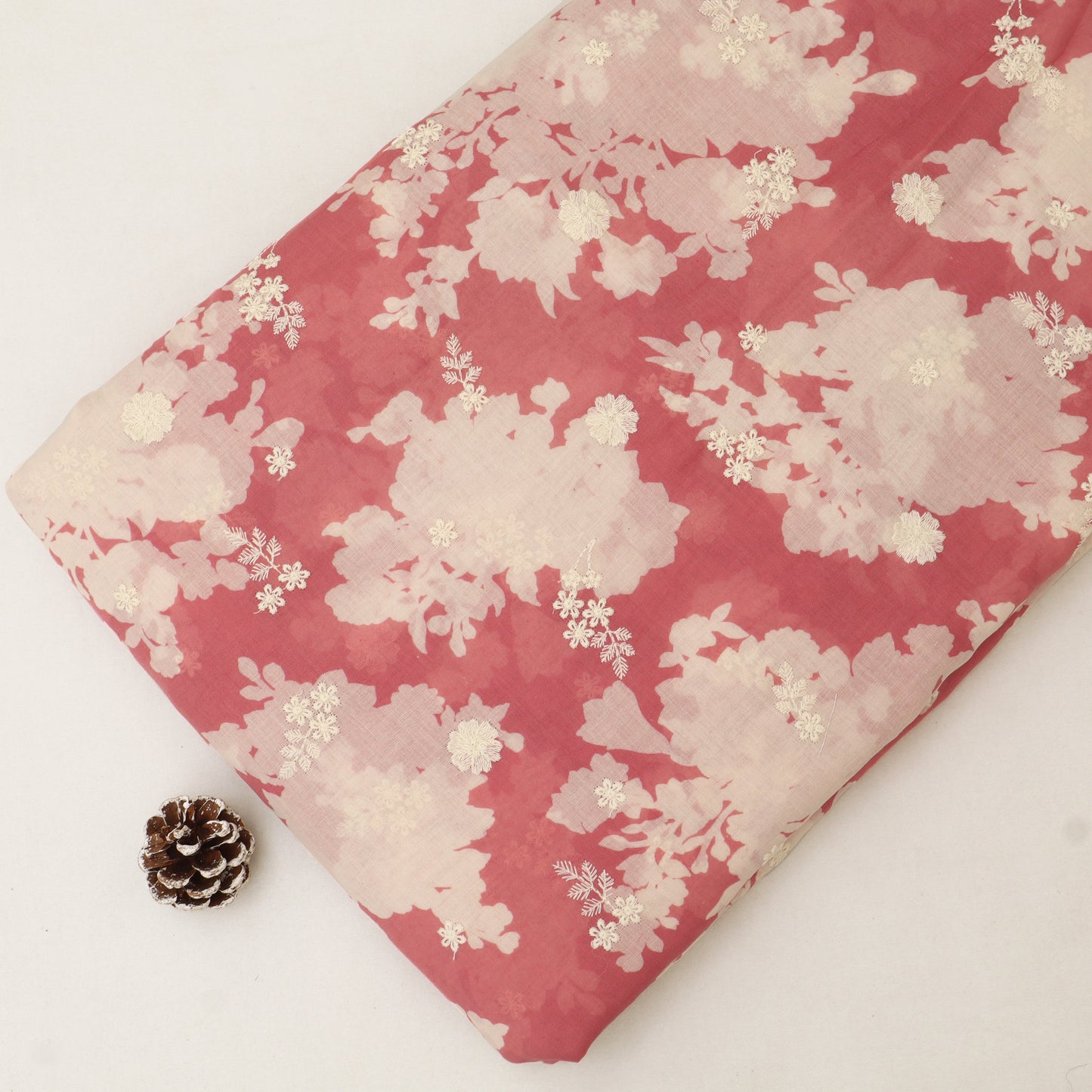 Mul Cotton Print Embroidery Fabric