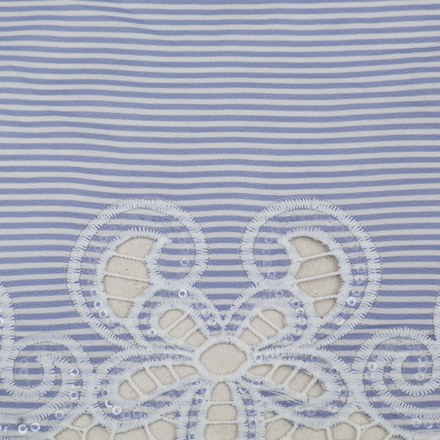 Cotton Stripe Embroidery Fabric