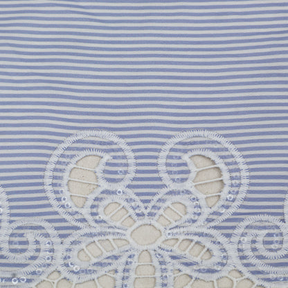 Cotton Stripe Embroidery Fabric