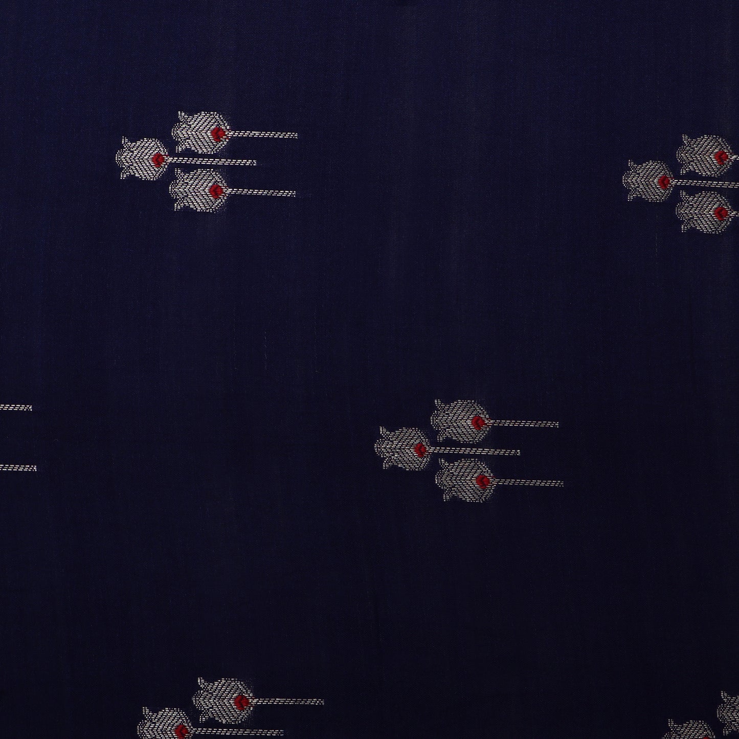 Navy Blue Color Munga Brocade Fabric