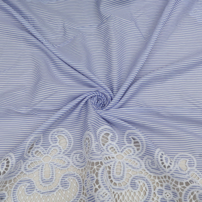 Cotton Stripe Embroidery Fabric