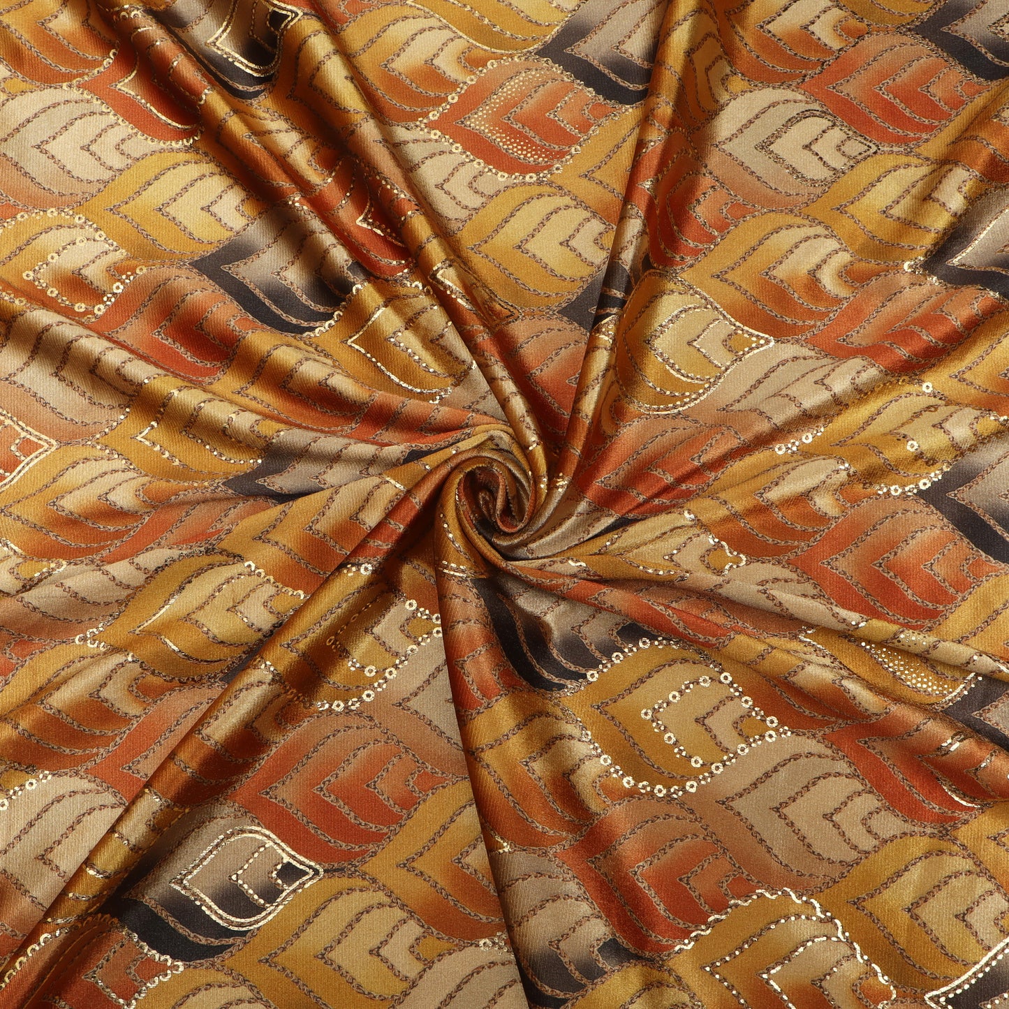 Leaves Design Brasso Velvet Fabric