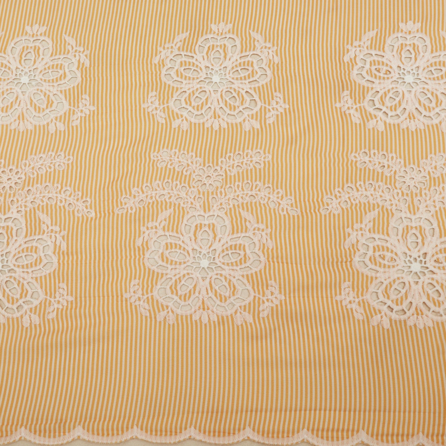 Cotton Stripe Embroidery Fabric