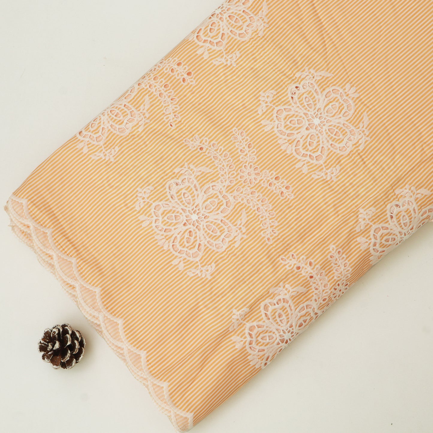 Cotton Stripe Embroidery Fabric