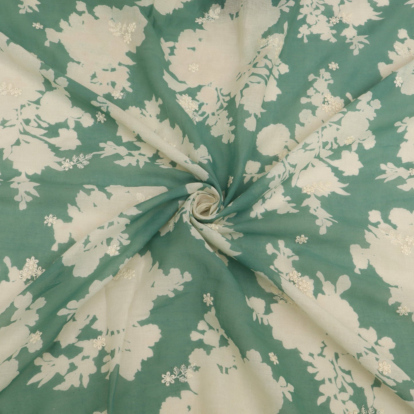 Mul Cotton Print Embroidery Fabric