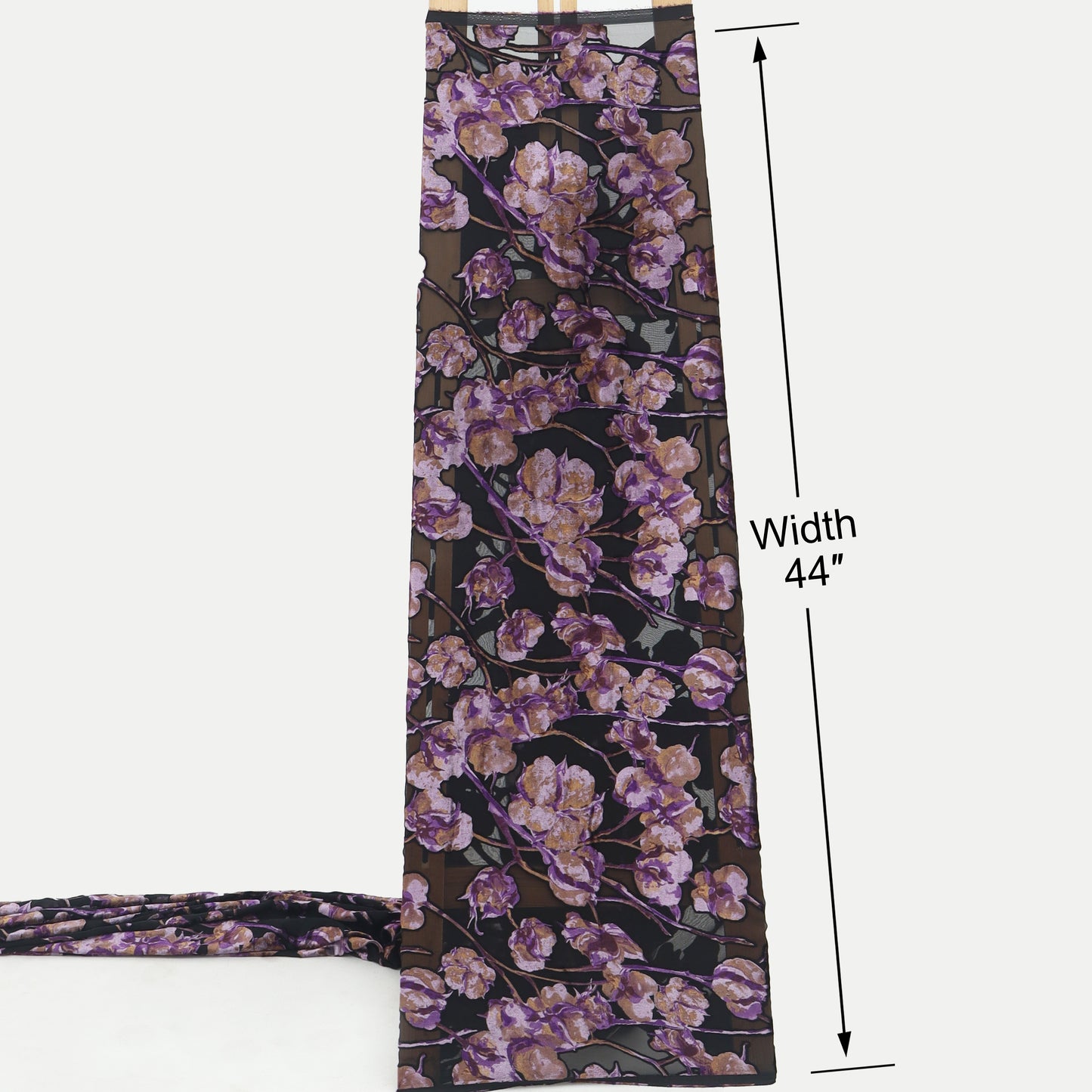 Purple Floral Touch Brasso Velvet Fabric