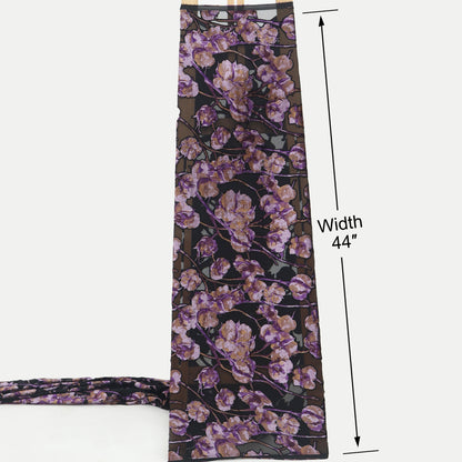 Purple Floral Touch Brasso Velvet Fabric