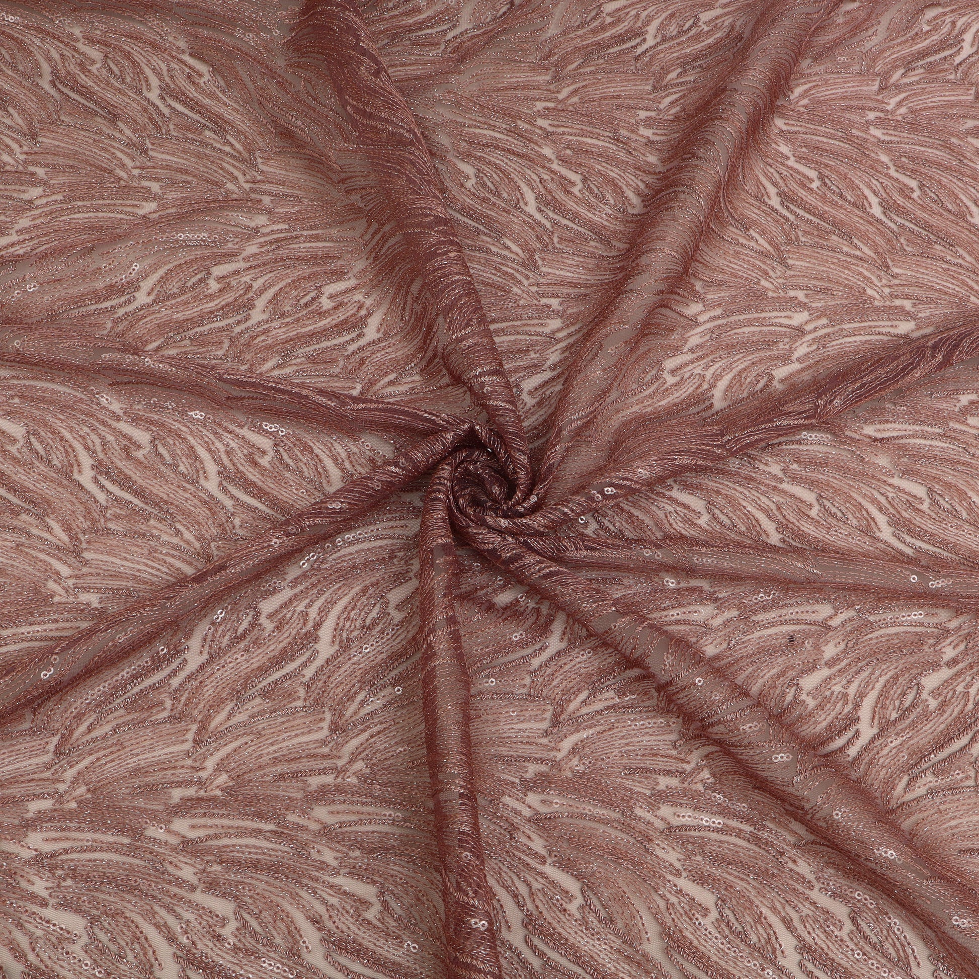 Net Sequins Embroidery Fabric