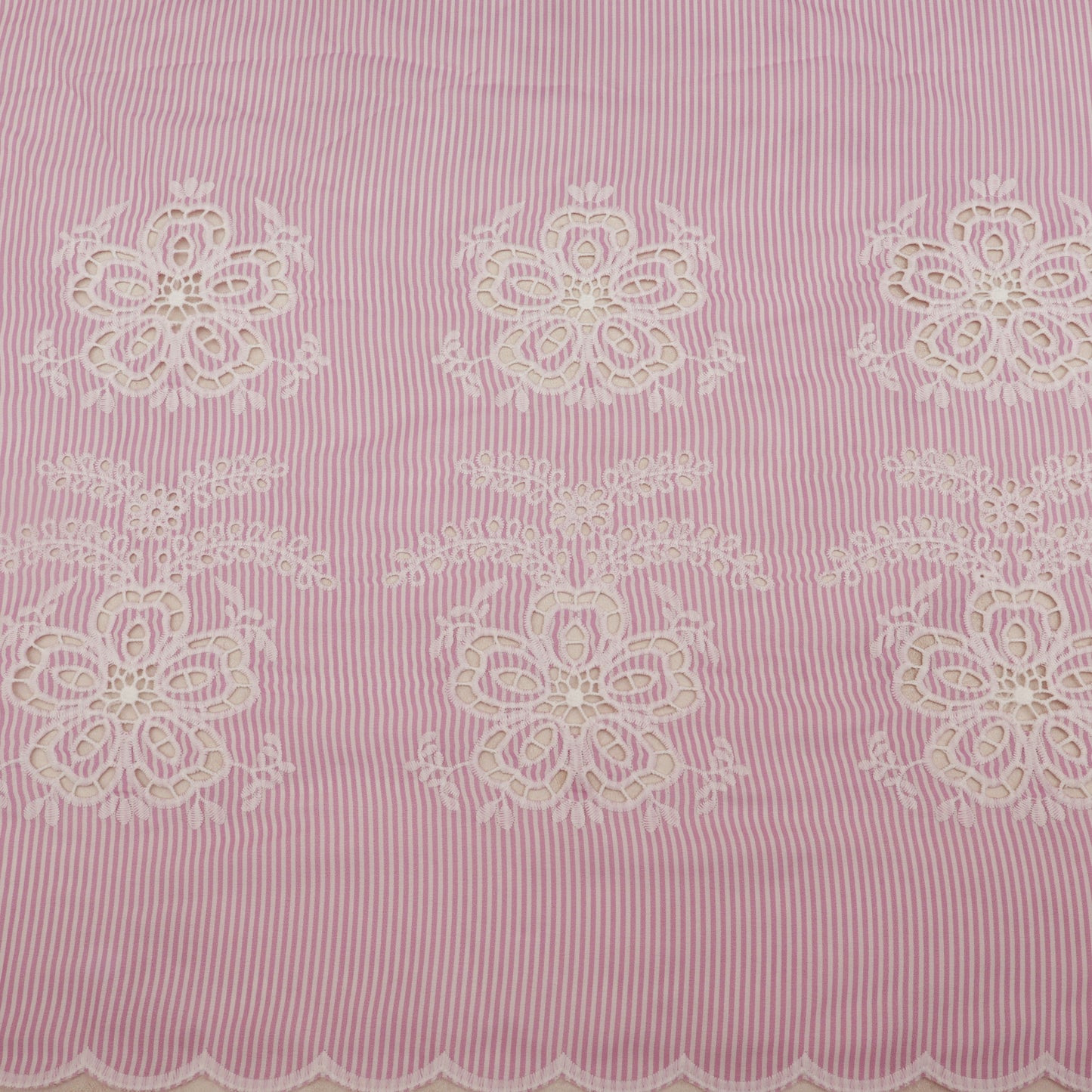 Cotton Stripe Embroidery Fabric