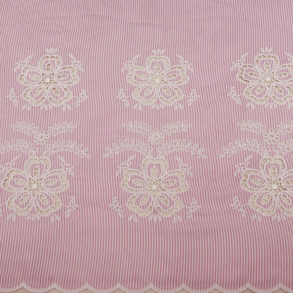 Cotton Stripe Embroidery Fabric