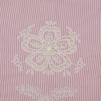 Cotton Stripe Embroidery Fabric