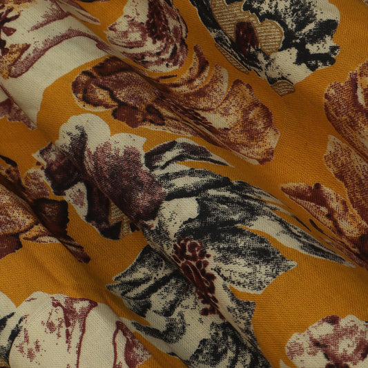 Colored Linen Print Fabric