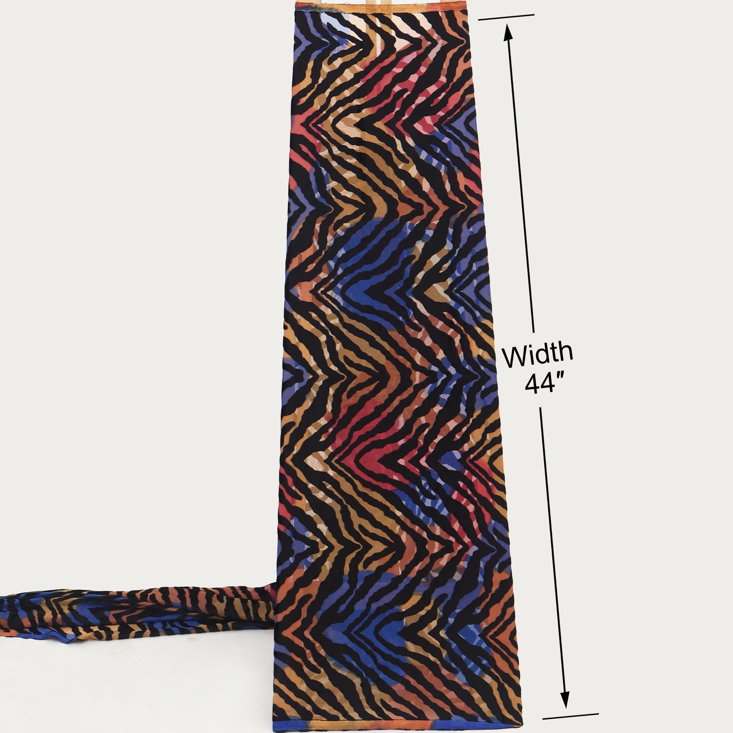 Zig Zag Style Brasso Velvet Fabric