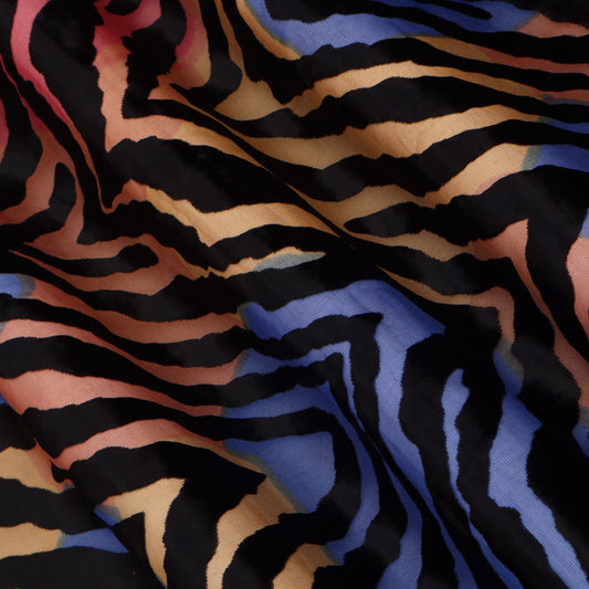 Zig Zag Style Brasso Velvet Fabric