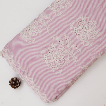 Cotton Stripe Embroidery Fabric