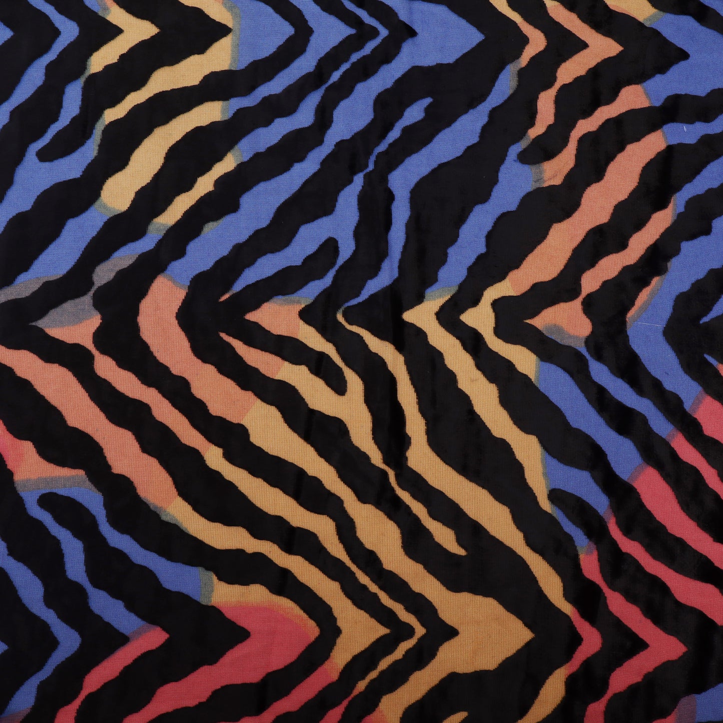 Zig Zag Style Brasso Velvet Fabric