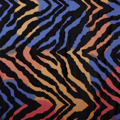 Zig Zag Style Brasso Velvet Fabric