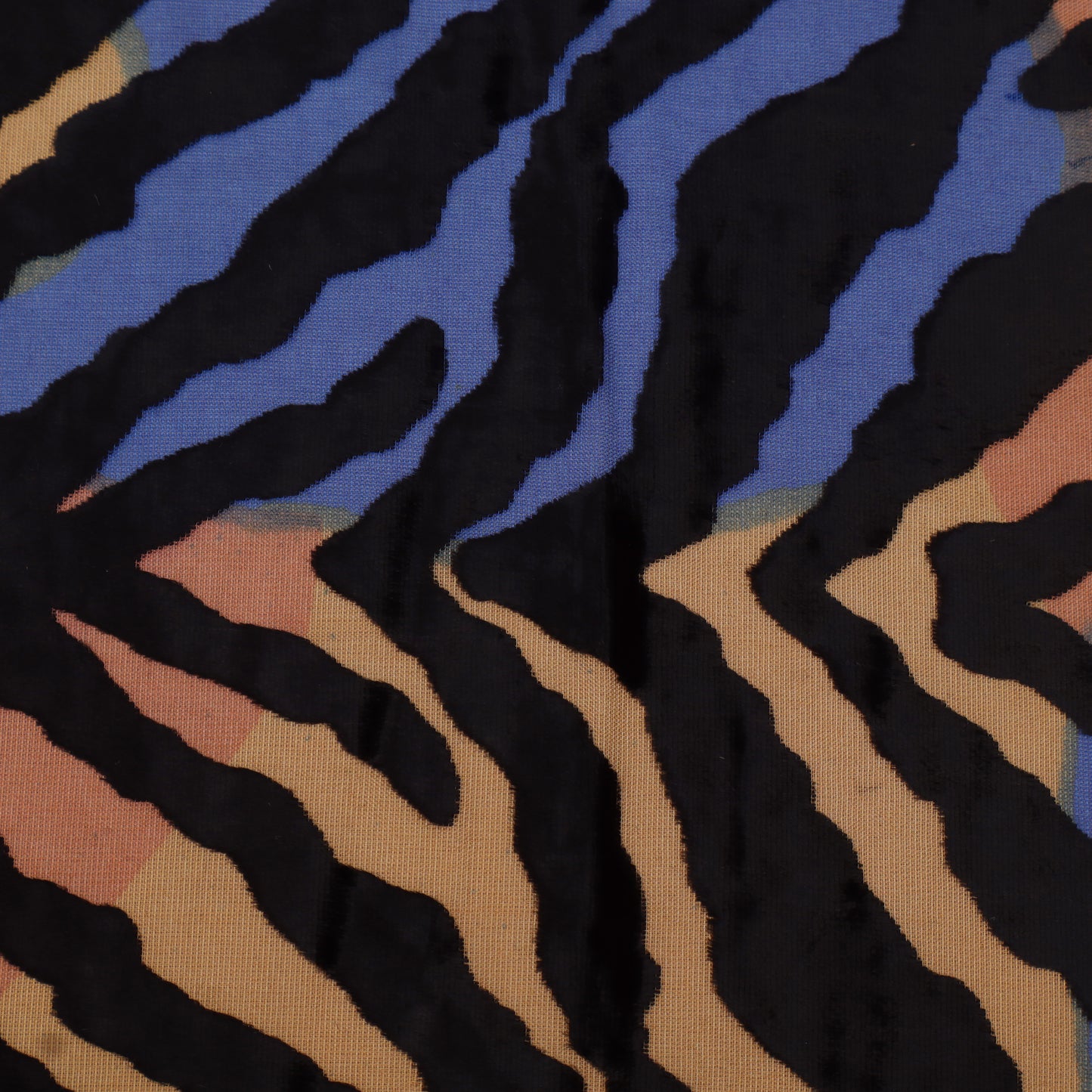 Zig Zag Style Brasso Velvet Fabric